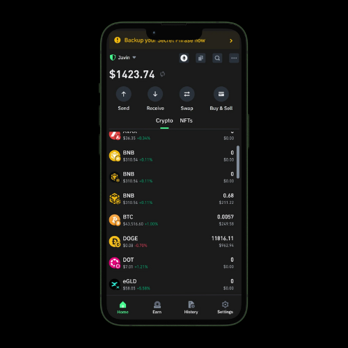 Balanced Crypto Wallet | BTC BNB DOGE ETH |