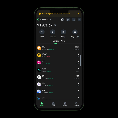 Balanced Crypto Wallet | BTC BNB DOGE ETH |