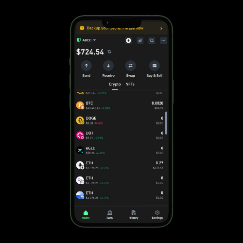 Balanced Crypto Wallet | BTC BNB DOGE ETH |