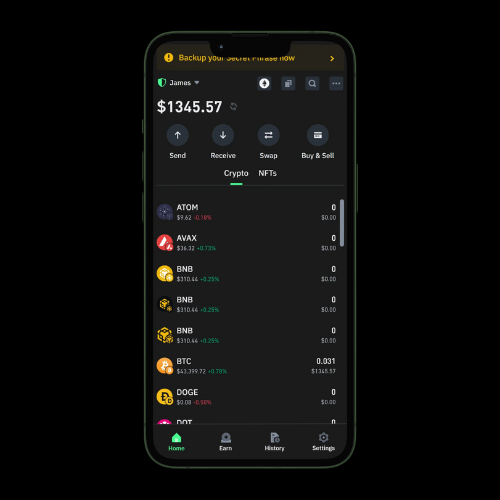 Balanced Crypto Wallet | BTC BNB DOGE ETH |